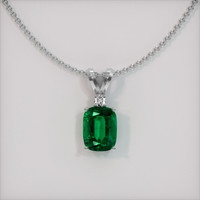 Accent Stones Emerald Pendant 2.16 Ct., 18K White Gold Preview