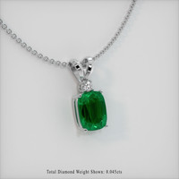 Accent Stones Emerald Pendant 2.16 Ct., 18K White Gold Preview