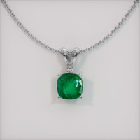 Accent Stones Emerald Pendant 1.26 Ct., 18K White Gold Preview