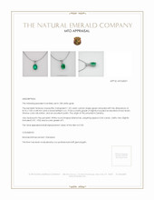 Emerald Pendant 1.32 Ct. 18K White Gold Appraisal