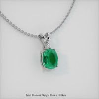 1.32 Ct. Emerald Pendant, 18K White Gold 2