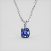 1.80 Ct. Blue Sapphire Pendant, 18K White Gold 1