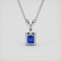 3.16 Ct. Blue Sapphire Pendant, 18K White Gold 4