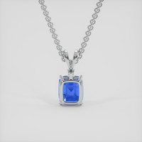 4.16 Ct. Blue Sapphire Pendant, 18K White Gold 4