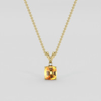 2.54 Ct. Orangish Yellow Sapphire Pendant, 10K Yellow Gold 1