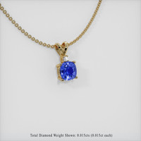 0.77 Ct. Sapphire Pendant, 14K Yellow Gold 2