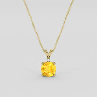 1.97 Ct. Yellow Sapphire Pendant, 14K Yellow Gold 1