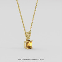 2.54 Ct. Orangish Yellow Sapphire Pendant, 14K Yellow Gold 2
