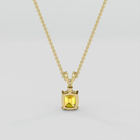 2.54 Ct. Orangish Yellow Sapphire Pendant, 14K Yellow Gold 4