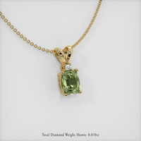 0.51 Ct. Green Sapphire Pendant, 14K Yellow Gold 2