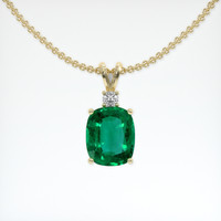 3.75 Ct. Emerald Pendant, 18K Yellow Gold 1