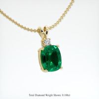 3.75 Ct. Emerald Pendant, 18K Yellow Gold 2