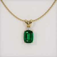 2.16 Ct. Emerald  Pendant - 18K Yellow Gold
