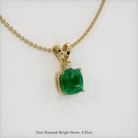 1.26 Ct. Emerald  Pendant - 18K Yellow Gold
