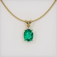 1.32 Ct. Emerald  Pendant - 18K Yellow Gold