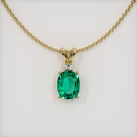 1.32 Ct. Emerald Pendant, 18K Yellow Gold 1