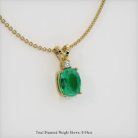 1.32 Ct. Emerald Pendant, 18K Yellow Gold 2