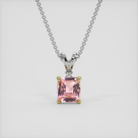 1.05 Ct. Padparadscha Sapphire Pendant, 14K Yellow & White 1