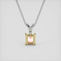 1.05 Ct. Padparadscha Sapphire Pendant, 14K Yellow & White 4