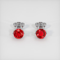 <span>1.16</span>&nbsp;<span class="tooltip-light">Ct.Tw.<span class="tooltiptext">Total Carat Weight</span></span> Ruby Earrings, Platinum 950 1