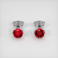 <span>1.01</span>&nbsp;<span class="tooltip-light">Ct.Tw.<span class="tooltiptext">Total Carat Weight</span></span> Ruby Earrings, Platinum 950 1