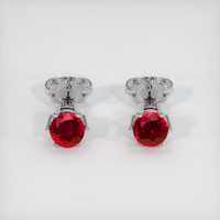 <span>0.62</span>&nbsp;<span class="tooltip-light">Ct.Tw.<span class="tooltiptext">Total Carat Weight</span></span> Ruby Earrings, Platinum 950 1