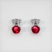 1.48 Ct.Tw. Ruby Earrings, Platinum 950 1