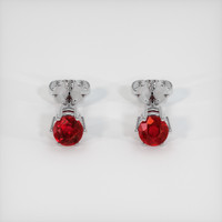 <span>0.41</span>&nbsp;<span class="tooltip-light">Ct.Tw.<span class="tooltiptext">Total Carat Weight</span></span> Ruby Earrings, Platinum 950 1