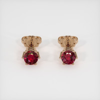 1.22 Ct.Tw. Ruby Earrings, 14K Rose Gold 1