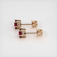 <span>0.61</span>&nbsp;<span class="tooltip-light">Ct.Tw.<span class="tooltiptext">Total Carat Weight</span></span> Ruby Earrings, 14K Rose Gold 3