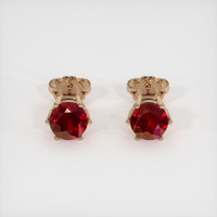 2.42 Ct.Tw. Ruby Earrings, 14K Rose Gold 1