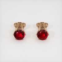 2.49 Ct.Tw. Ruby Earrings, 14K Rose Gold 1