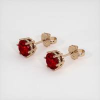 2.49 Ct.Tw. Ruby Earrings, 14K Rose Gold 2