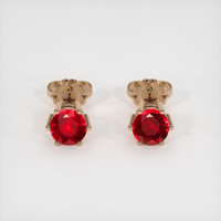 <span>1.01</span>&nbsp;<span class="tooltip-light">Ct.Tw.<span class="tooltiptext">Total Carat Weight</span></span> Ruby Earrings, 14K Rose Gold 1