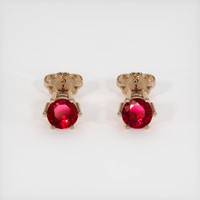 <span>0.74</span>&nbsp;<span class="tooltip-light">Ct.Tw.<span class="tooltiptext">Total Carat Weight</span></span> Ruby Earrings, 14K Rose Gold 1