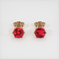 <span>1.39</span>&nbsp;<span class="tooltip-light">Ct.Tw.<span class="tooltiptext">Total Carat Weight</span></span> Ruby Earrings, 14K Rose Gold 1