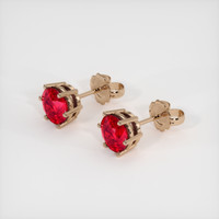 <span>1.39</span>&nbsp;<span class="tooltip-light">Ct.Tw.<span class="tooltiptext">Total Carat Weight</span></span> Ruby Earrings, 14K Rose Gold 2