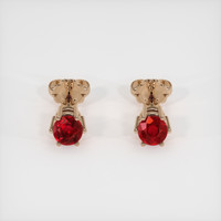 <span>0.41</span>&nbsp;<span class="tooltip-light">Ct.Tw.<span class="tooltiptext">Total Carat Weight</span></span> Ruby Earrings, 14K Rose Gold 1