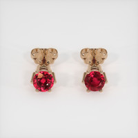 0.82 Ct.Tw. Ruby Earrings, 14K Rose Gold 1