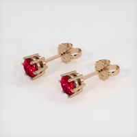 0.82 Ct.Tw. Ruby Earrings, 14K Rose Gold 2