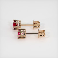 0.82 Ct.Tw. Ruby Earrings, 14K Rose Gold 3