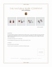 Studs Ruby Earrings 1.10 Ct.Tw.Total Carat Weight, 14K White Gold Appraisal