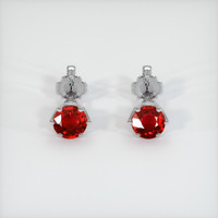 Studs Ruby Earrings 1.10 Ct.Tw.Total Carat Weight, 14K White Gold Preview