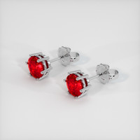 2.16 Ct.Tw. Ruby Earrings, 14K White Gold 2