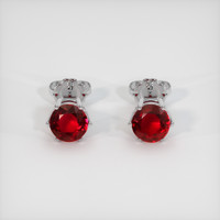 <span>1.28</span>&nbsp;<span class="tooltip-light">Ct.Tw.<span class="tooltiptext">Total Carat Weight</span></span> Ruby Earrings, 14K White Gold 1