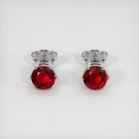 2.49 Ct.Tw. Ruby Earrings, 14K White Gold 1