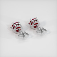 2.66 Ct.Tw. Ruby Earrings, 14K White Gold 4
