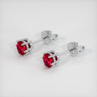 0.82 Ct.Tw. Ruby Earrings, 14K White Gold 2