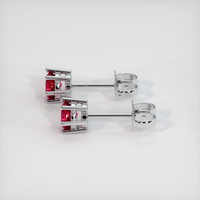 0.82 Ct.Tw. Ruby Earrings, 14K White Gold 3