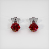 2.42 Ct.Tw. Ruby Earrings, 18K White Gold 1